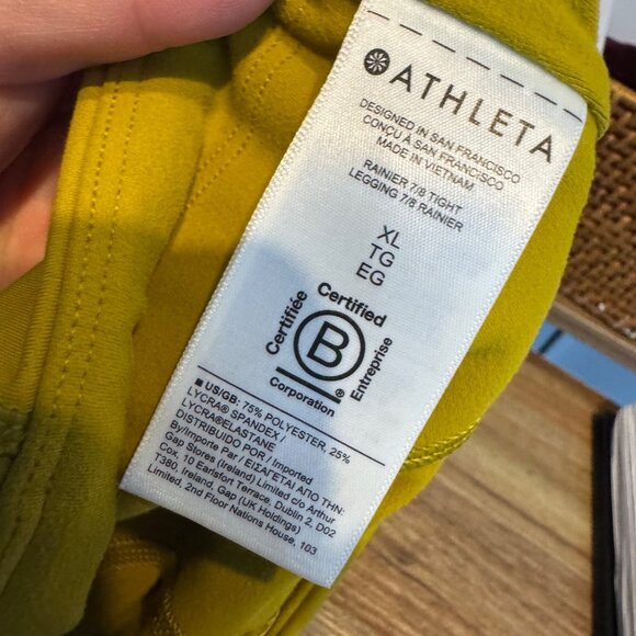 ATHLETA rainier 7/8 tight in oxidized yellow size XL - Picture 7 of 7